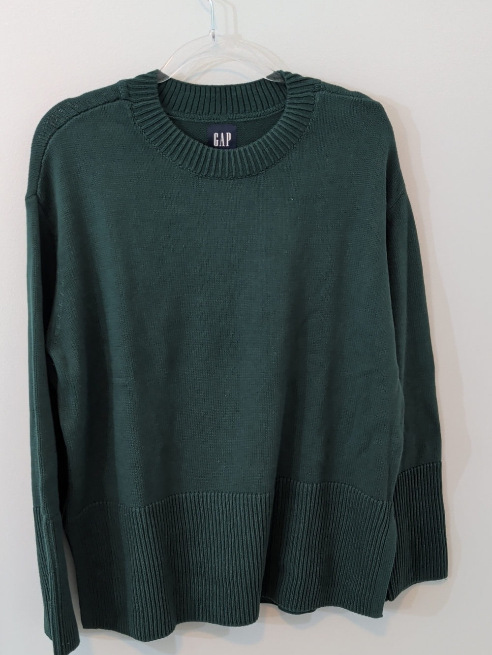 GAP Women's Forest Green Crewneck Tunic Cotton Sweater L